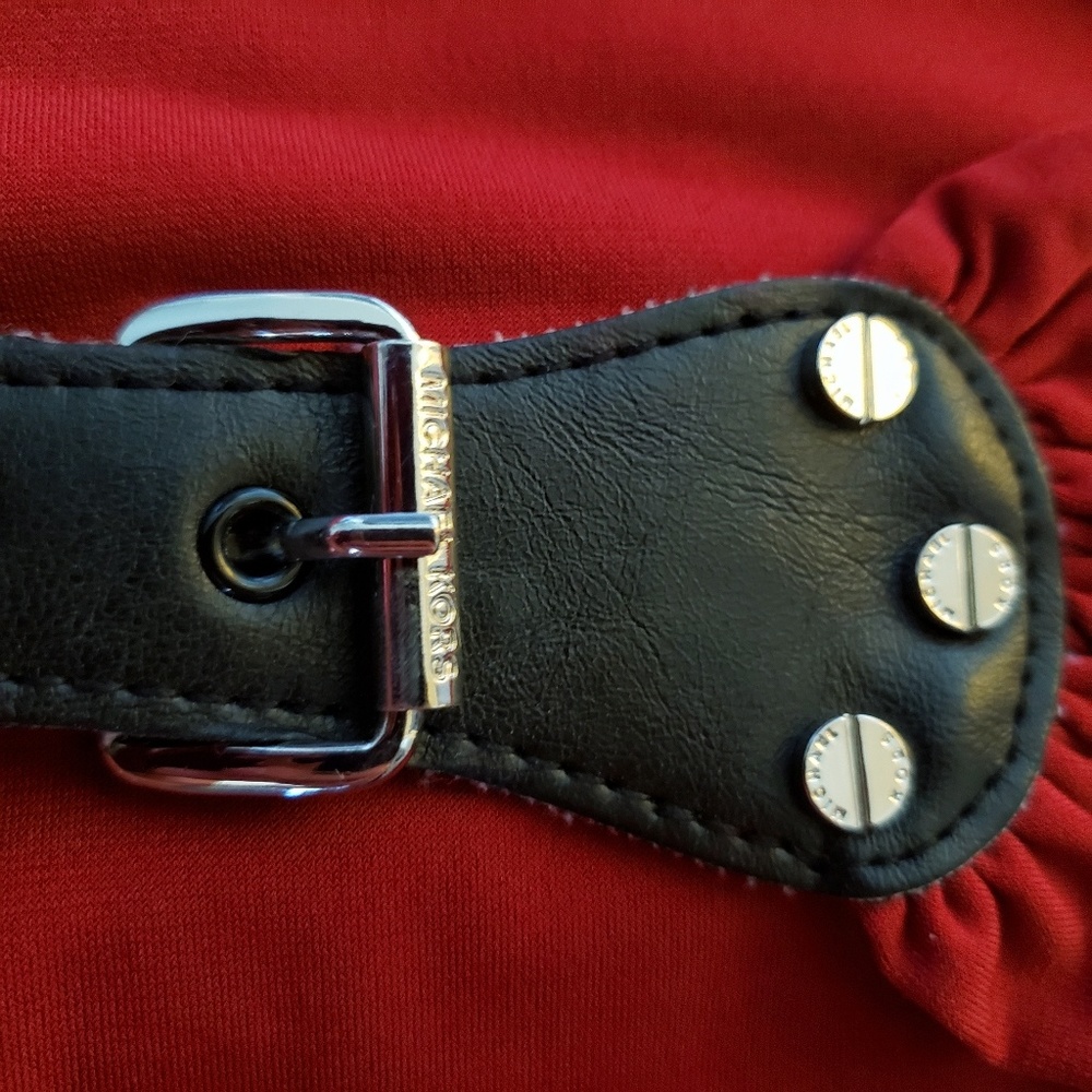MICHAEL Michael Kors Plus Size Red Midi Belt Dress - Picture 4 of 8